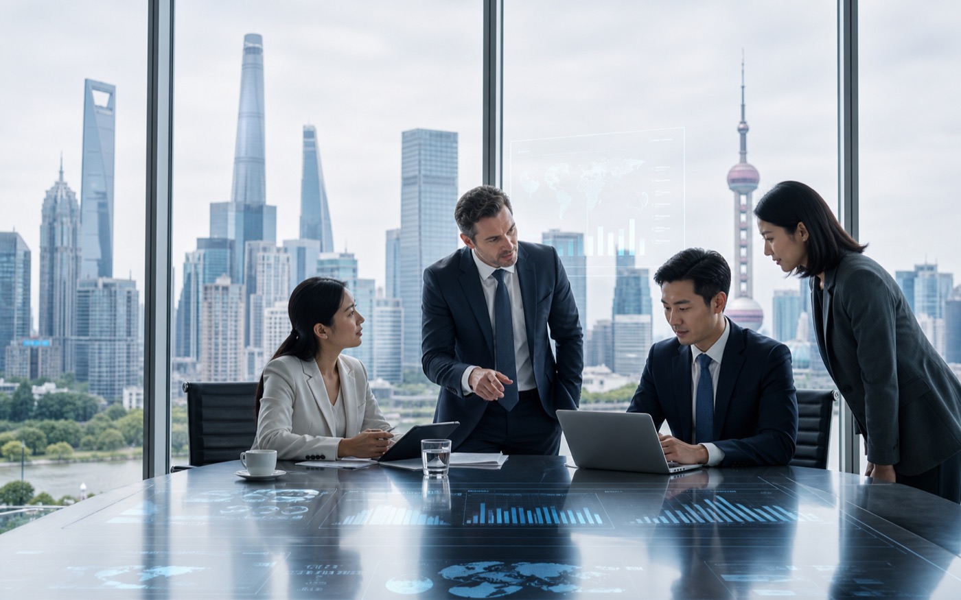 International and local business team developing a China market entry strategy